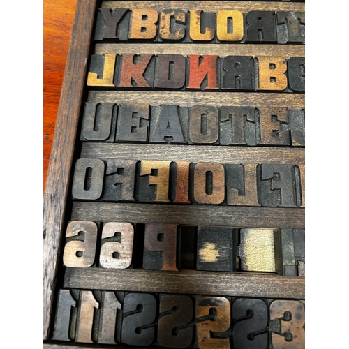 87 - A tray of printers blocks, height 36cm