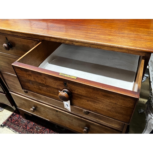 88 - A Regency mahogany chest of two short and three long drawers, width 109cm, depth 54cm, height 108cm... 