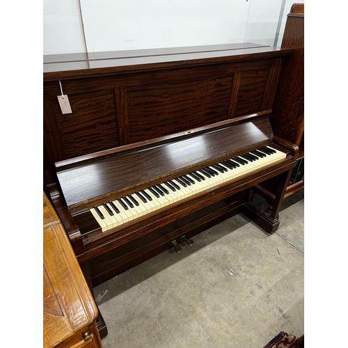 1006 - An early 20th century Bechstein mahogany cased upright piano, number 137164 (1929-30), width 156cm, ... 