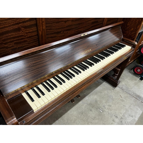 1006 - An early 20th century Bechstein mahogany cased upright piano, number 137164 (1929-30), width 156cm, ... 