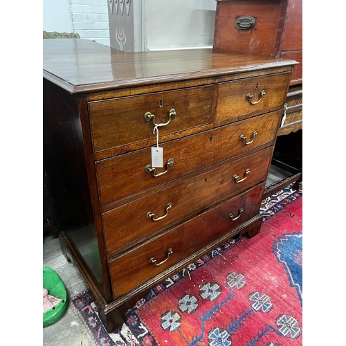 1013 - A George III mahogany chest, width 95cm, depth 50cm, height 94cm