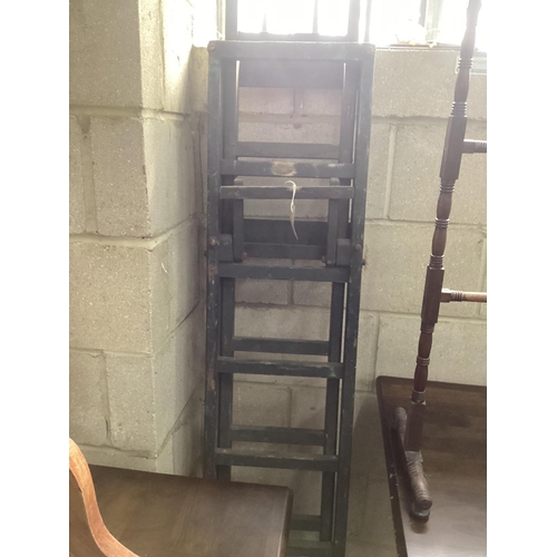 1036 - A painted vintage extending ladder.