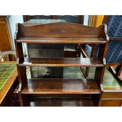 1048 - A 19th century mahogany graduated open bookcase, length 82cm, depth 31cm, height 152cm