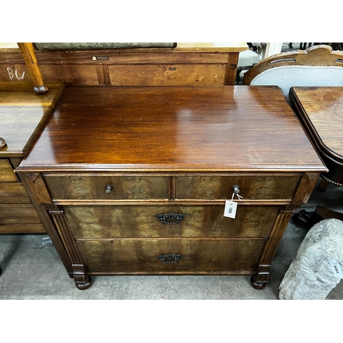 1056 - A 19th century continental mahogany small commode, width 88cm, depth 50cm, height 76cm