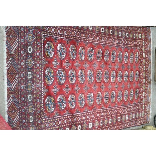 1103 - A Bokhara red ground rug, 186 x 122cm