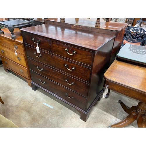 1119 - A George III mahogany chest, fitted two short and three long drawers, width 107cm, depth 53cm, heigh... 