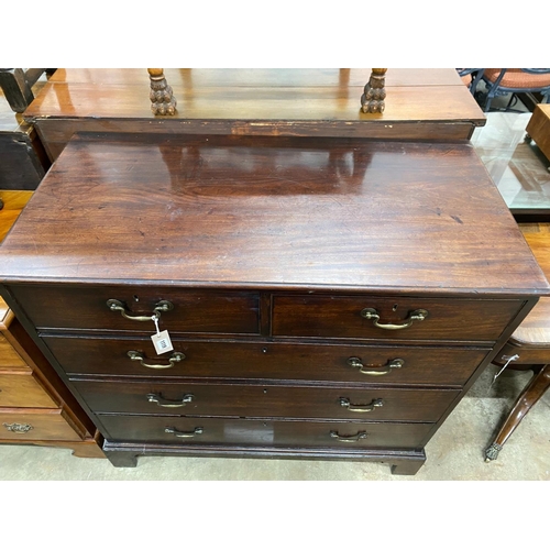 1119 - A George III mahogany chest, fitted two short and three long drawers, width 107cm, depth 53cm, heigh... 