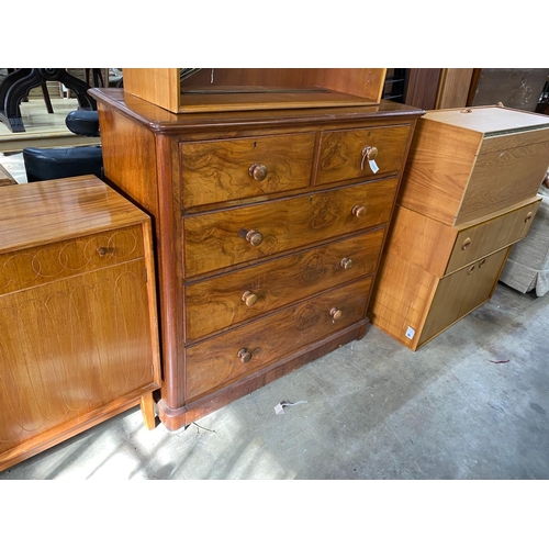 1129 - A Victorian walnut chest, width 118cm, depth 53cm, height 118cm