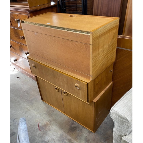 1130 - Four mid century teak ladder shelving units, disassembled