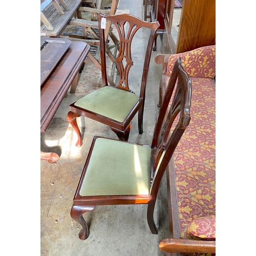 1166 - A set of four early 20th century Chippendale style mahogany dining chairs