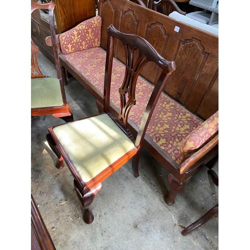 1166 - A set of four early 20th century Chippendale style mahogany dining chairs