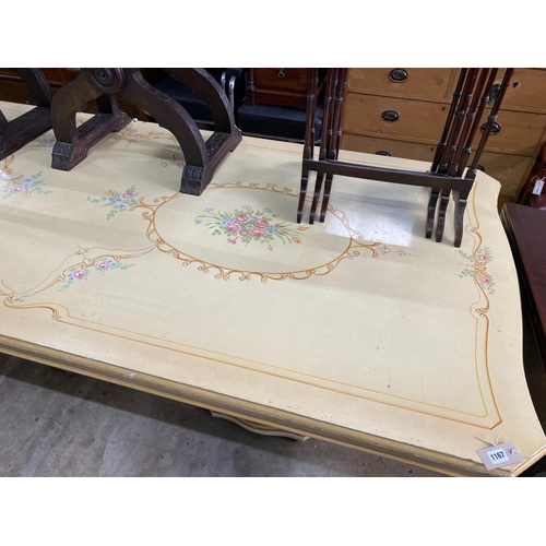 1167 - An Italian painted rectangular dining table, length 270cm, depth 110cm, height 75cm