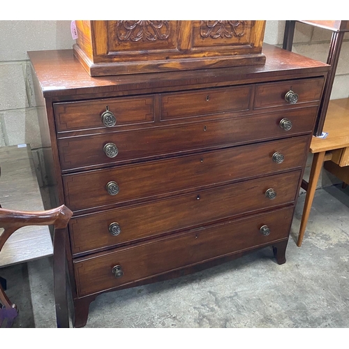 1169 - A George IV mahogany secretaire chest, width 126cm, depth 60cm, height 119cm