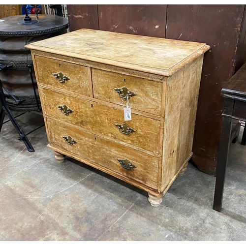 1182 - A Victorian pine four drawer chest, width 90cm, depth 50cm, height 85cm