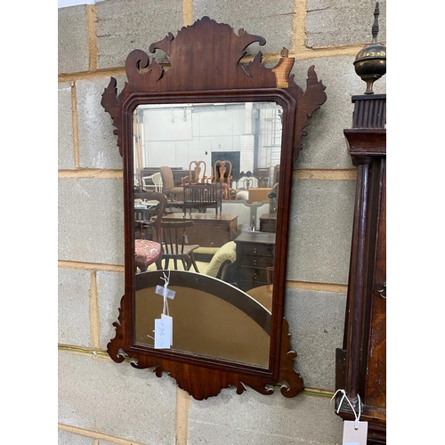 1194 - A George III style fret cut mahogany wall mirror, width 48cm, height 83cm