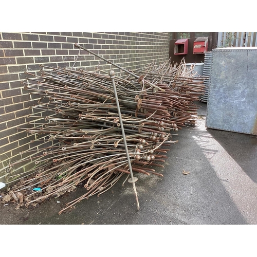 1220A - Approximately 350 metres of bespoke wrought iron garden pathway fencing/railing with simple post and... 