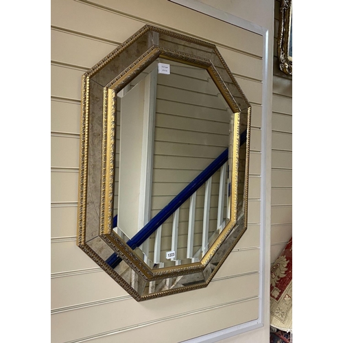 1223 - A Victorian style octagonal gilt framed wall mirror, width 68cm, height 88cm