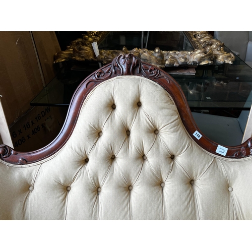 148 - A Victorian mahogany settee, length 158cm, depth 92cm, height 94cm