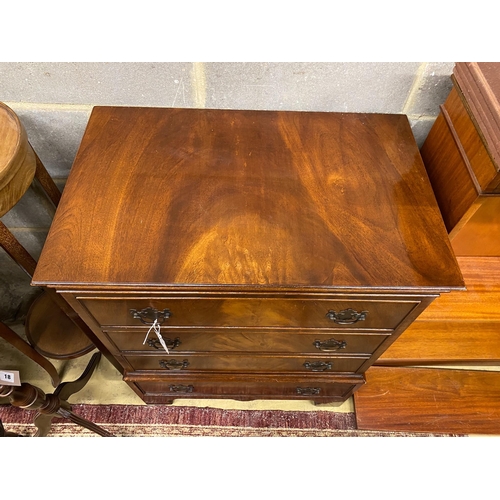 20 - A reproduction mahogany four drawer chest, width 69cm, depth 43cm, height 92cm