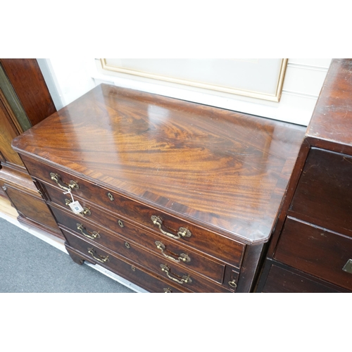 208 - A George III and later mahogany dressing chest, the compartmented top drawer with sliding baize surf... 