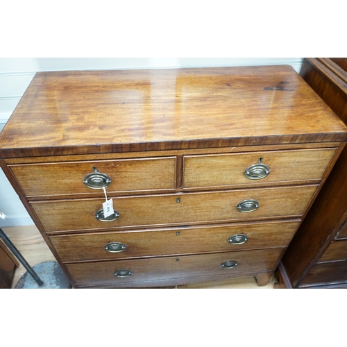 213 - A George IV mahogany chest of drawers, width 99cm, depth 46cm, height 104cm