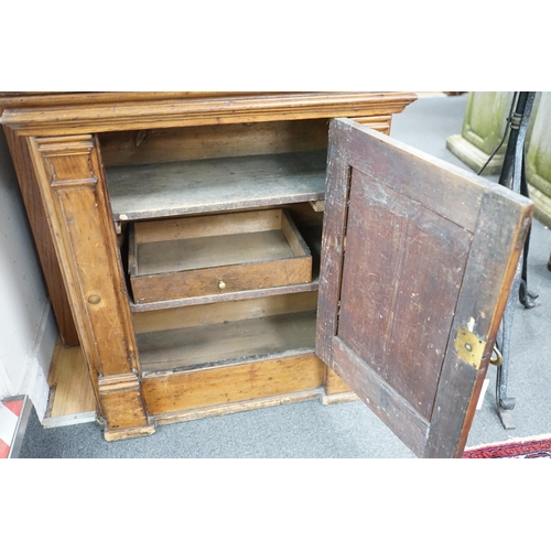 218 - An 18th century Italian pine pier cabinet, width 71cm, depth 36cm, height 79cm