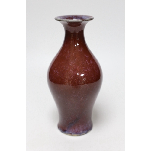 256 - A Chinese flambé glazed vase, 21cm