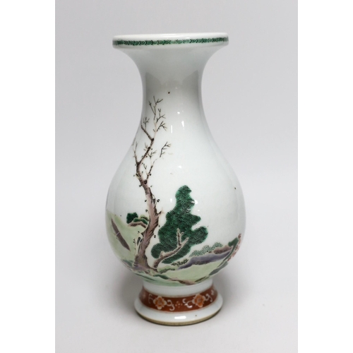 258 - A Chinese fishing vase, 23cm