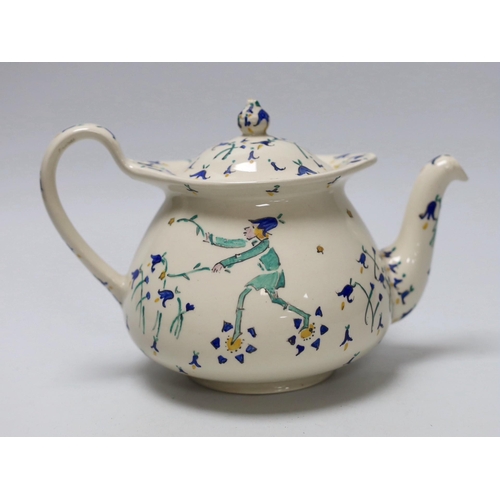 265 - Jessie Marion King (1875-1949). The bluebells of Scotland teaset for two settings, including teapot,... 