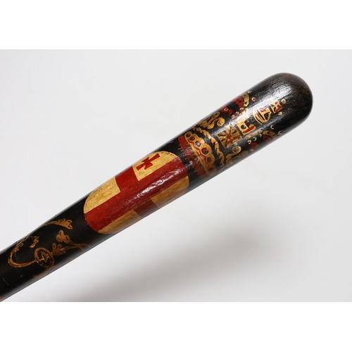 275 - A Victorian painted constable's truncheon, 46cm long