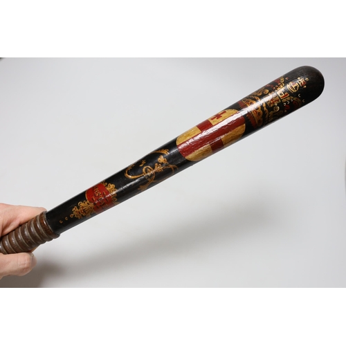 275 - A Victorian painted constable's truncheon, 46cm long