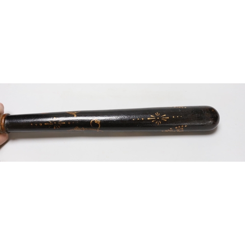 275 - A Victorian painted constable's truncheon, 46cm long