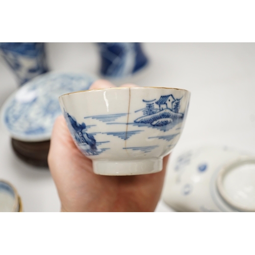 276 - A group of 19th century and later Chinese blue and white porcelain, tallest 31cm