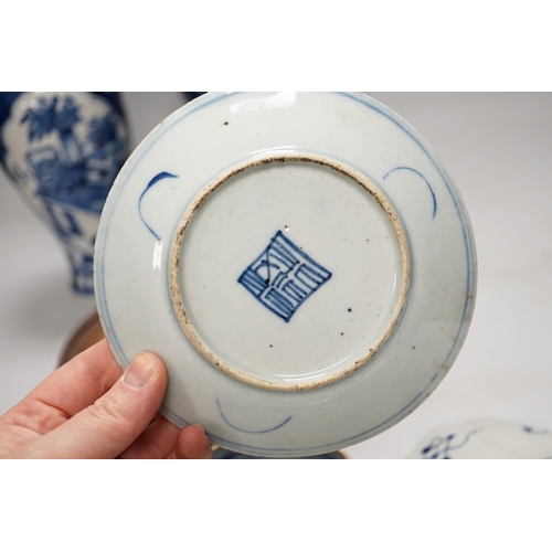 276 - A group of 19th century and later Chinese blue and white porcelain, tallest 31cm