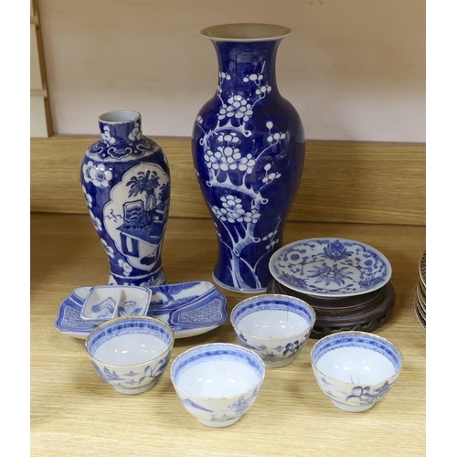 276 - A group of 19th century and later Chinese blue and white porcelain, tallest 31cm