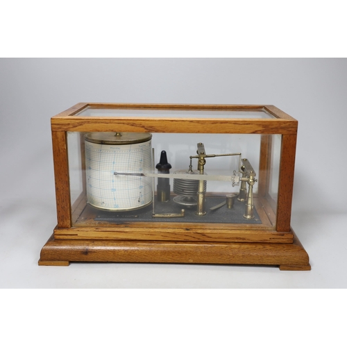 289 - A Negretti & Zambra oak cased barograph, 34cm wide