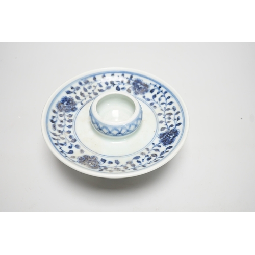 303 - A Chinese blue and white stem cup, 18cm diameter