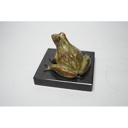 359 - A Camilla Le May limited edition common rider frog bronze, model 5/9, 8cm tall