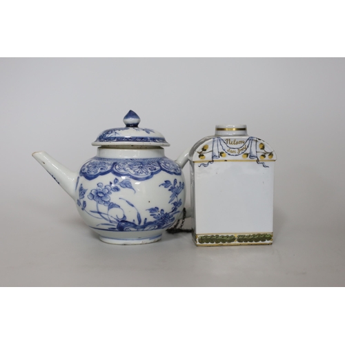 366 - A group of Chinese Qianlong - Jiaqing porcelain tea wares, a rare snuff bottle and a French armorial... 