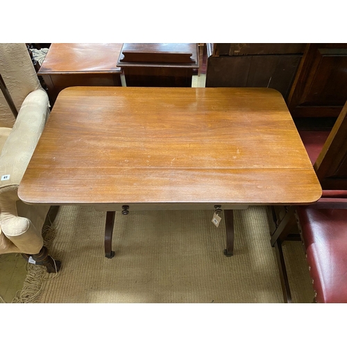 43 - A Regency and later rectangular mahogany side table, width 111cm, depth 69cm, height 68cm