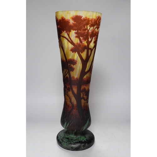 624 - A large Gallé style cameo glass vase, 46cm