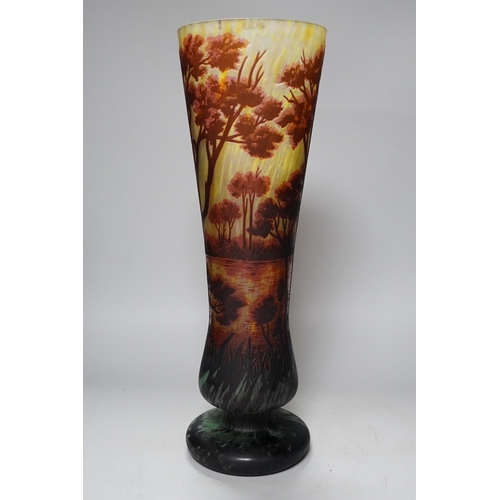624 - A large Gallé style cameo glass vase, 46cm