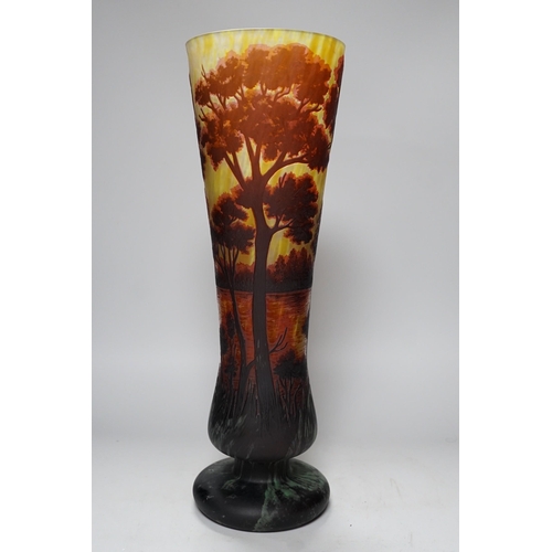 624 - A large Gallé style cameo glass vase, 46cm