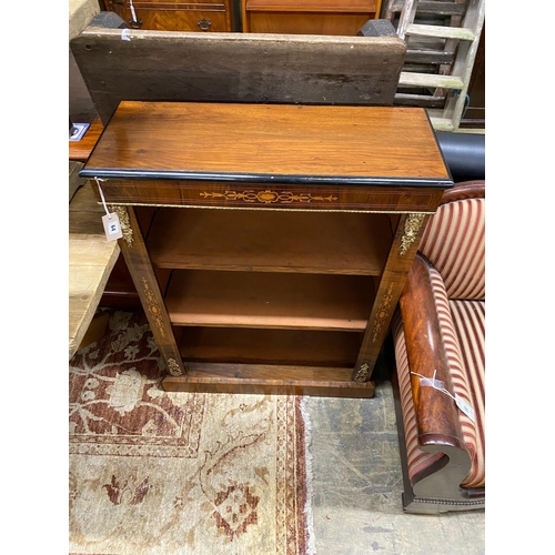 64 - A 19th century French marquetry inlaid gilt metal mounted walnut pier cabinet, width 76cm, depth 29c... 