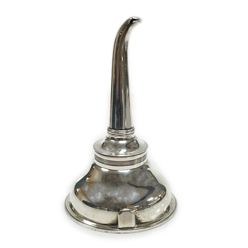 822 - A George III silver wine funnel, Hannah Northcoat?, London, 1799, with muslin ring, 13.7cm, 96 grams... 