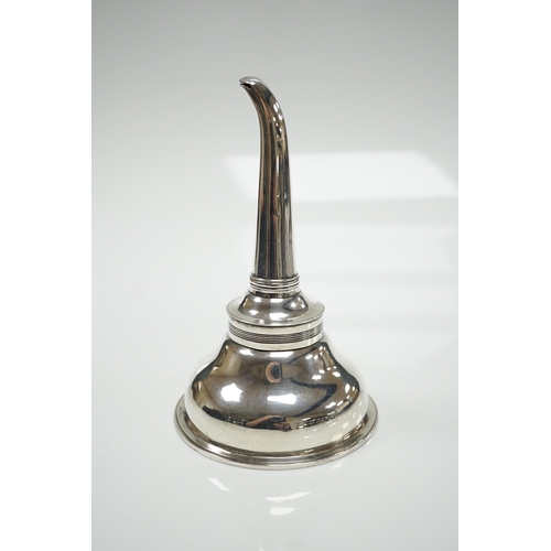 822 - A George III silver wine funnel, Hannah Northcoat?, London, 1799, with muslin ring, 13.7cm, 96 grams... 