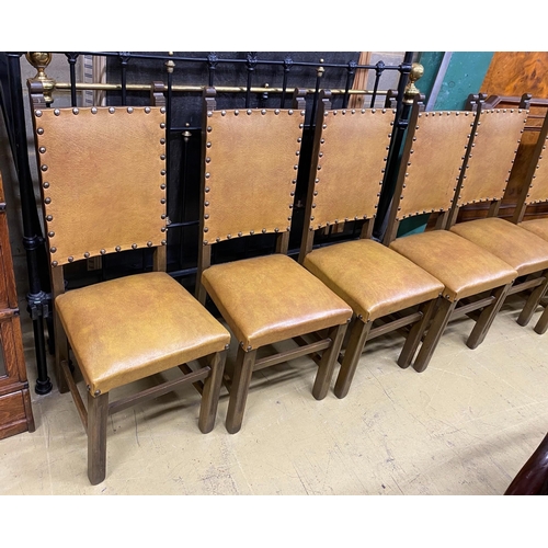 1157 - A set of eight 18th century style beech dining chairs