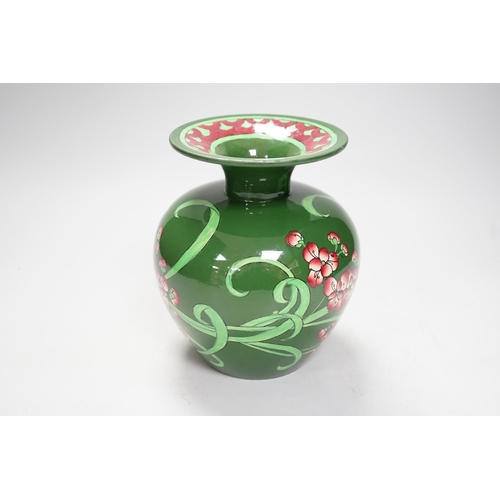 1272 - The Foley Intarsio hand painted floral vase, numbered 3442, 15cm tall