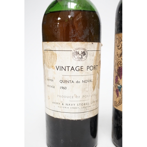 1274 - A bottle of Army and Navy stores 1960 vintage port and a bottle of Chateau Calon-Segur 1962