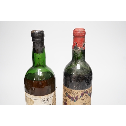 1274 - A bottle of Army and Navy stores 1960 vintage port and a bottle of Chateau Calon-Segur 1962